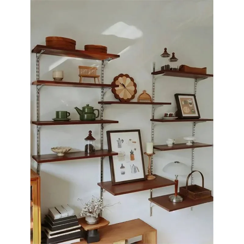 Track Bookshelf Simple Multi-layer Display Shelf Adjustable Wall-mounted Display Shelf Medium Ancient Wall Shelf