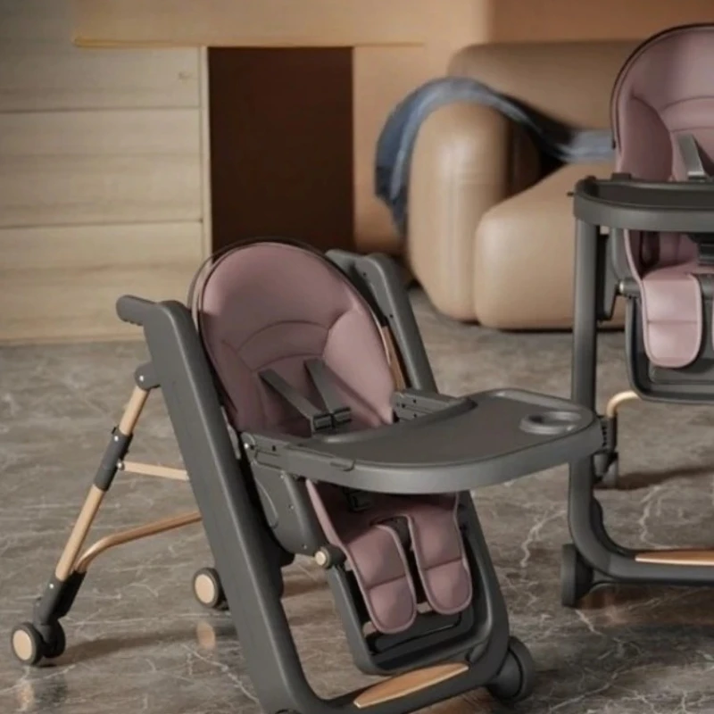 كرسي مرتفع للأطفال قابل للطي متعدد الوظائف مقعد طعام للأطفال قابل للتعديل كرسي تغذية للأطفال مقعد منزلي للأطفال تصميم نمط زائد