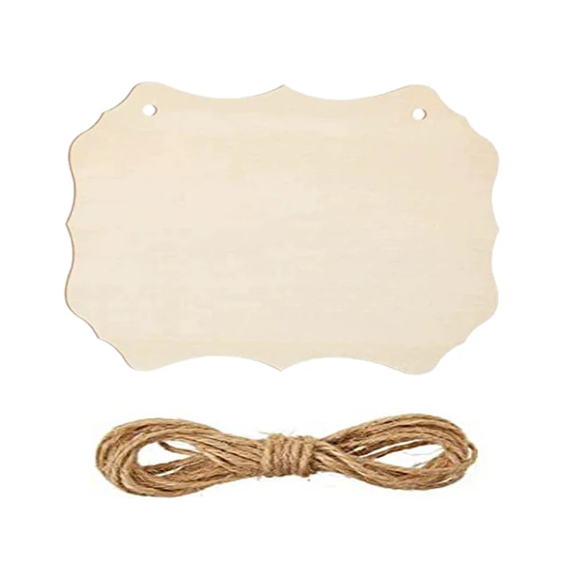 10Pcs Large Wooden Door Hanging Ornament with Lanyard DIY Handwrite Blank Hanging For Home Outdoor Decorations Party Pendants