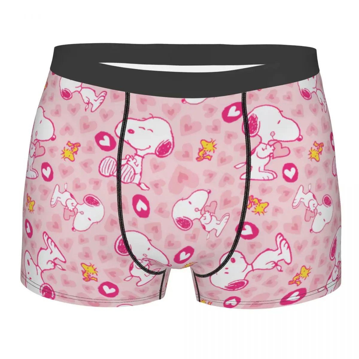 

Мужские трусы-боксеры с принтом Снупи и Вудсток, сексуальные, с индивидуальным дизайном