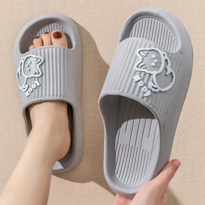 Fashion Cartoon Summer Men's Non-slip Slides Lithe Comfortable Seabeach Flat Sandals Casual Slippers Male Indoor Home Flip Flops