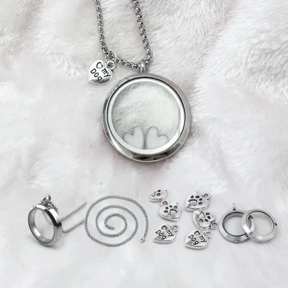 Stainless Steel Heart Keepsake Necklace Pet Memorial Cremation Jewelry For Dog Cat Hair Tooth Storage Gift - view 5