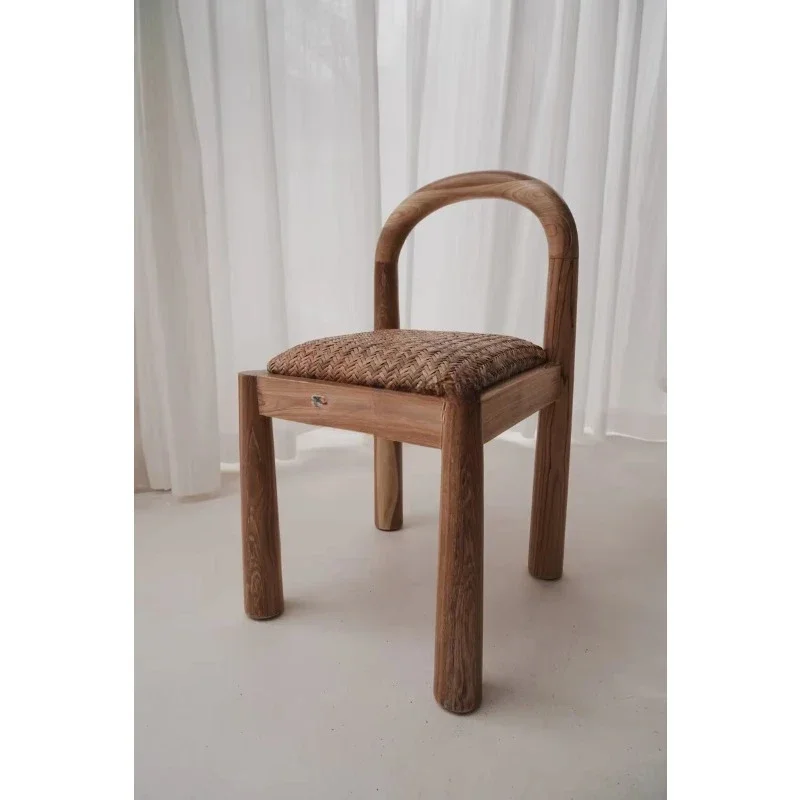 Modern Italian Creative Solid Wood Vine Weaving Chair Vintage Homestay Restaurant Designer  Dining