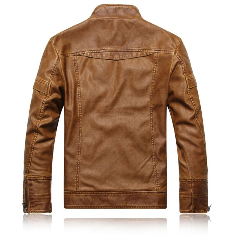 Winter Men's Leather Jacket Oversized Autumn Male Motorcycle Jacket Streetwear Casual PU Leather Jackets Men Clothing AF8805