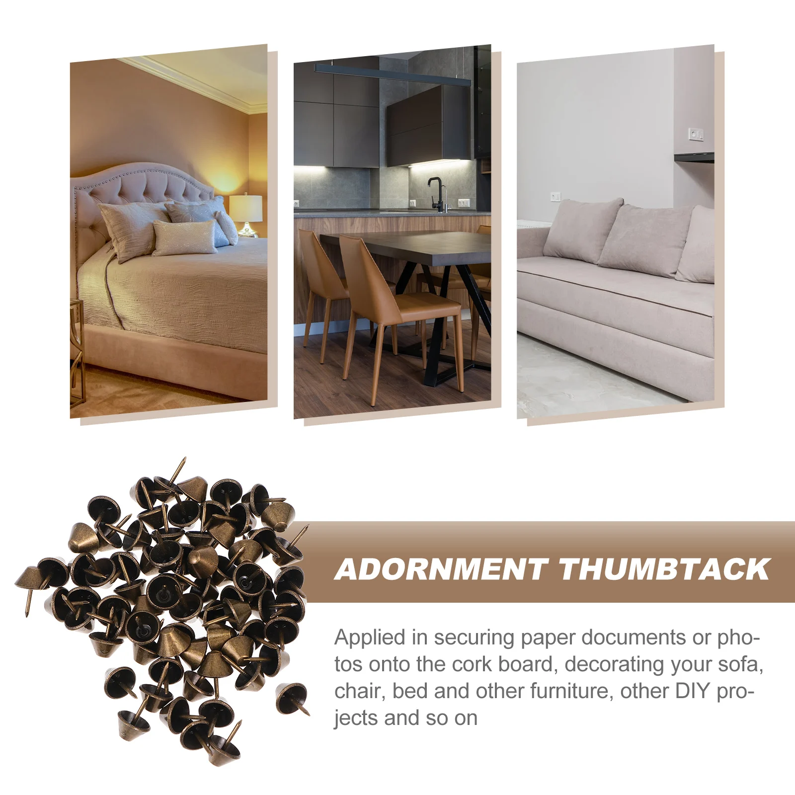 

100pcs Furniture Tacks Iron Material Decorative Thumbtack for Sofa Bed Chair Upholstery Nails Clear Hardware