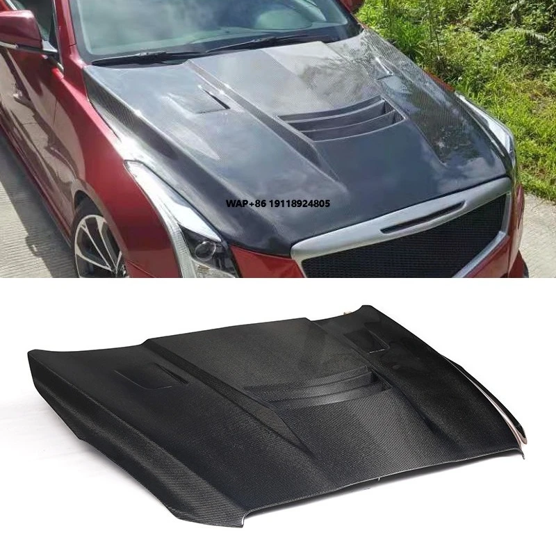 

New Black Carbon Fiber Hood for ATS-L Universal Fitment Vertical Bill 3-Hole Design Screw-On Retrofit/Upgrade Part