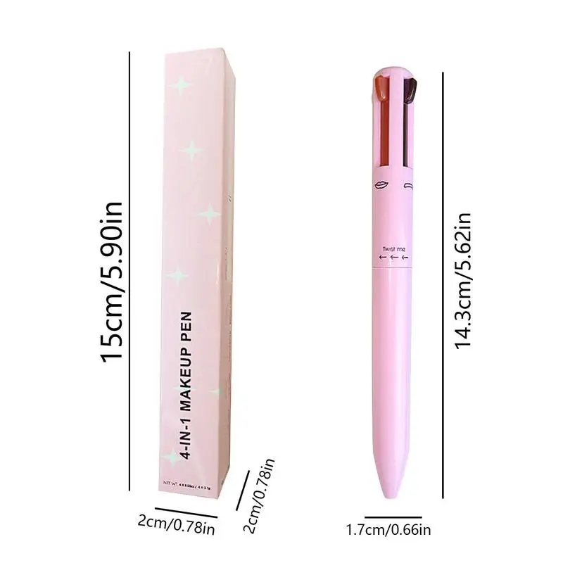 Eyebloguker-Stylo marqueur 4 en 1 pour femme, facile à documenter, rotatif, résistant à la sueur, longue tenue, étanche, crayon à barrage surligneur