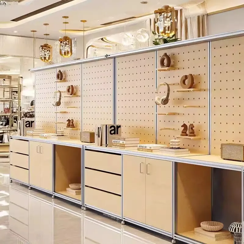 YJQ aluminum profile sample display rack, hole plate display rack, figure product storage rack