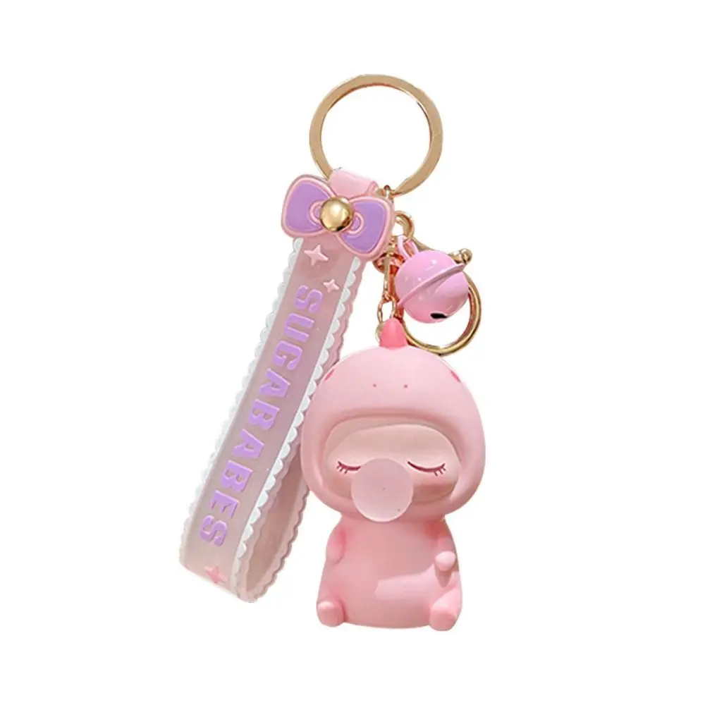 Fashion Cartoon Animal Dinosaur Keychain Kawaii Creative Animal Car KeyChain Anti-lost PVC and alloy Doll Keychain Birthday