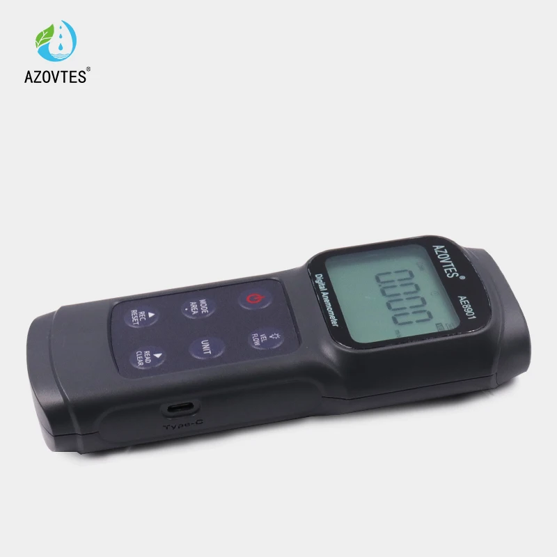 Hot Sale Temperature Global Use Handheld Anemometer Pocket Outdoor Impeller Wind Speed Meter 0.1m/s Resolution -10~50 Multi-Unit