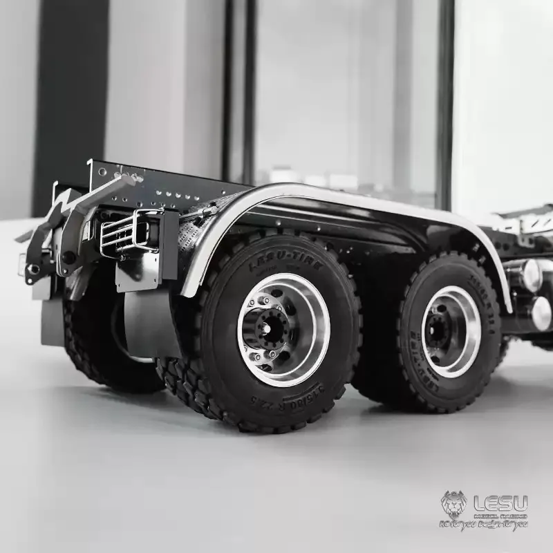 LESU Modell Metall Edelstahl Hinterrad Doppelachsen-Kotflügel S-1243 für Tamiya 3348 1/14 RC Kipper-Modellteile – Detail 2