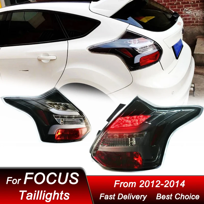 Hot Car styling Tail Lights For Ford FOCUS hatchback 12-14 upgrade new style LED Dynamic Turn Signal Light Tail Lamp Assembly