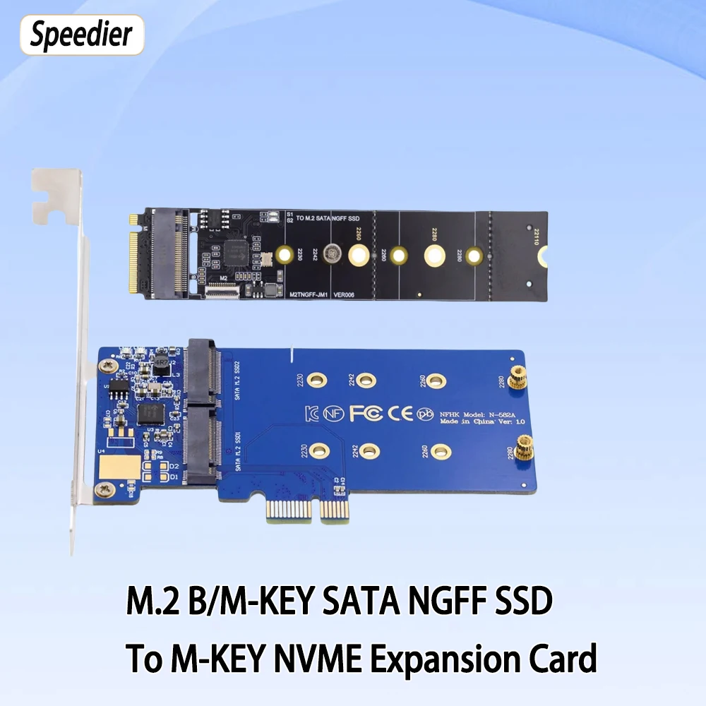 

2025 NEW M.2 B/M-KEY SATA NGFF SSD To Main Board M-KEY NVME Expansion Card PCIE To NGFF Multi - function Adapter dock station