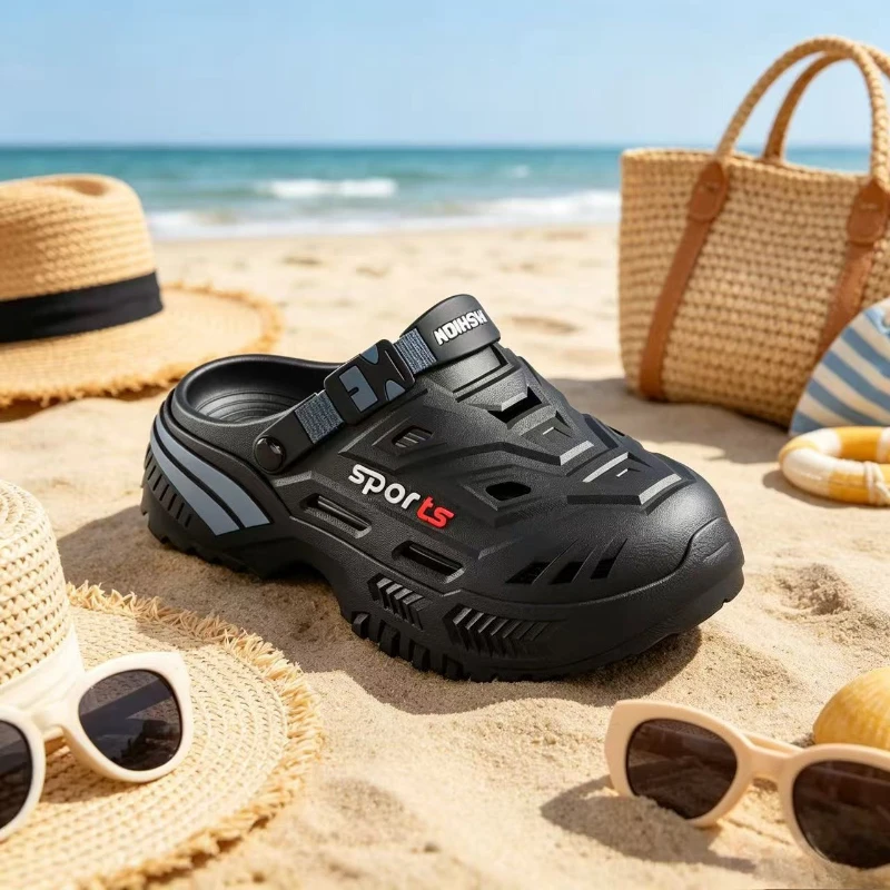 

2026 New Men's Headband Sandals with Thick Soles, Anti-Slip & Odor-Free, Beach-Safe Footwear
