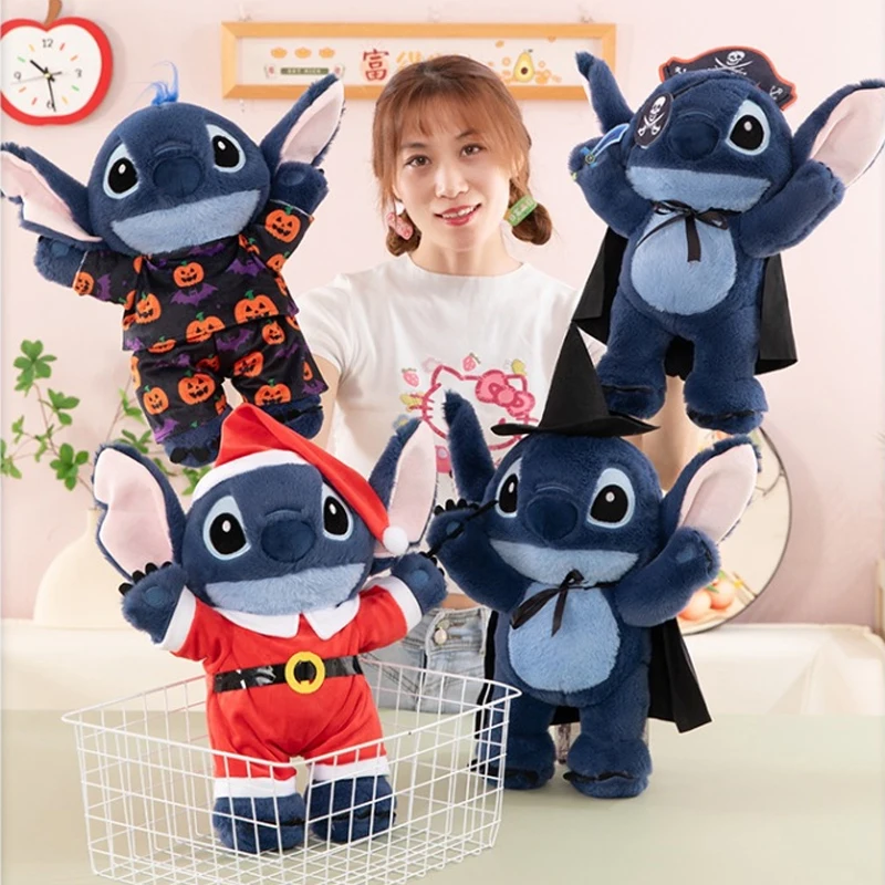

40CM Cartoon Lilo and Stitch Xmas Disney Plush Toys Anime Stuffed Kawaii Halloween Soft Stich Doll Plushie Kids Birthday Gifts