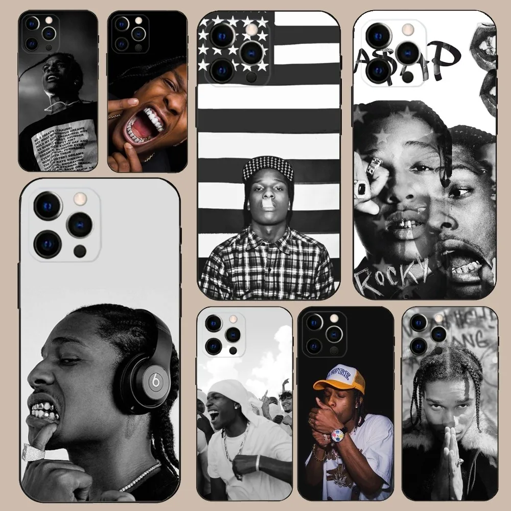 American Rapper A-ASAP Phone Case For iPhone 16,15,14,13,12,11,Pro,X,XS,Max,XR,Plus,Mini R-Rocky Soft Black Cover