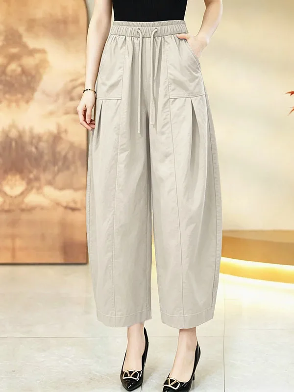 Fashionable Casual Pants Women Summer New Large Size Loose Mom Small Straight Leg Balloon Knife Wide Leg Pants