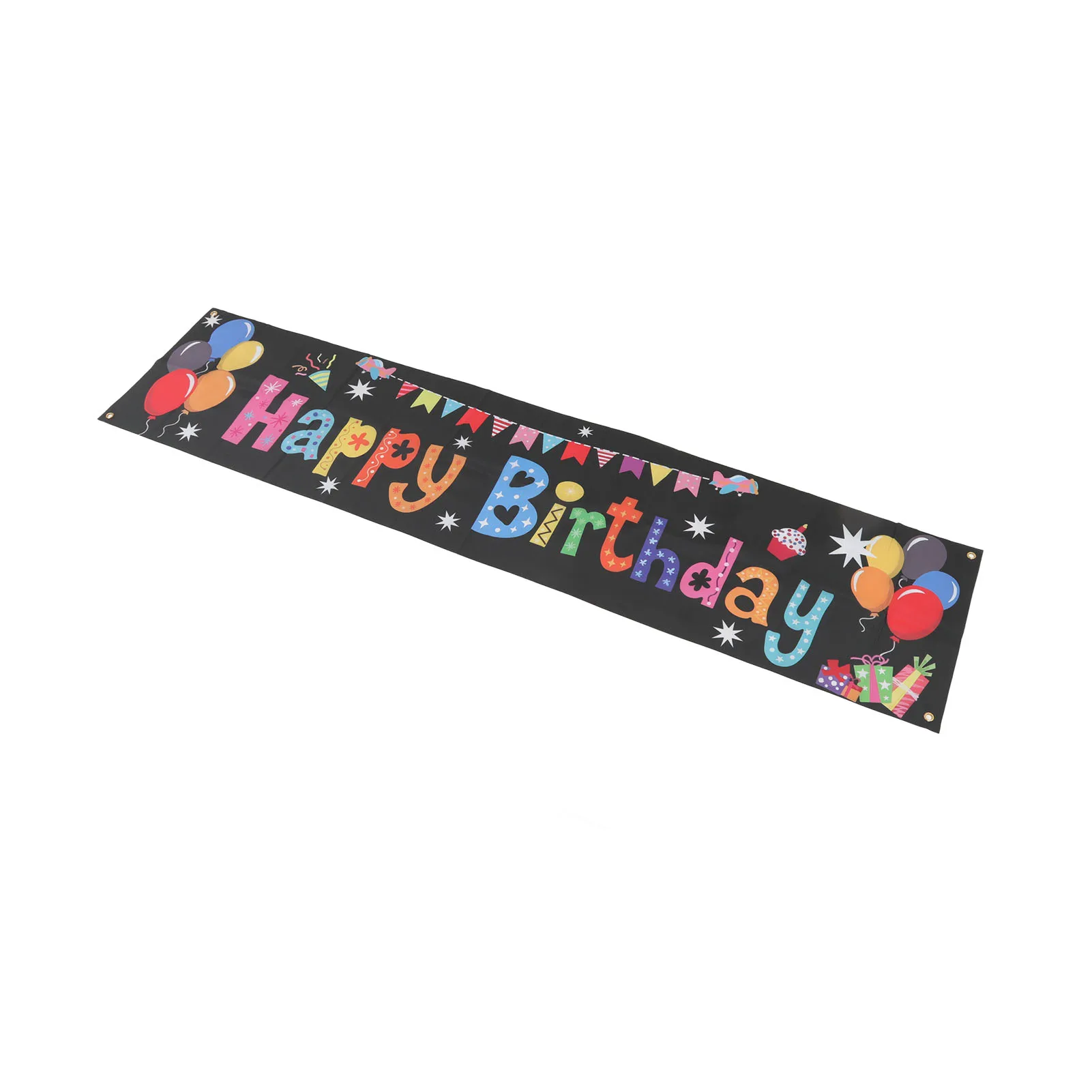 Bunte alles Gute zum Geburtstag schwarzer Hintergrund Banner mit Seil für Garten im Freien und Indoor Party Home DIY Dekoration