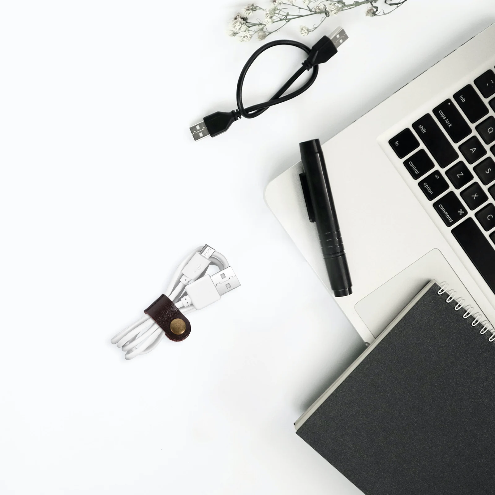 

10pcs Cable Organizer Data Line Ties For Usb Charging Cords Wire Management Cord Wrap Snap Button Closure