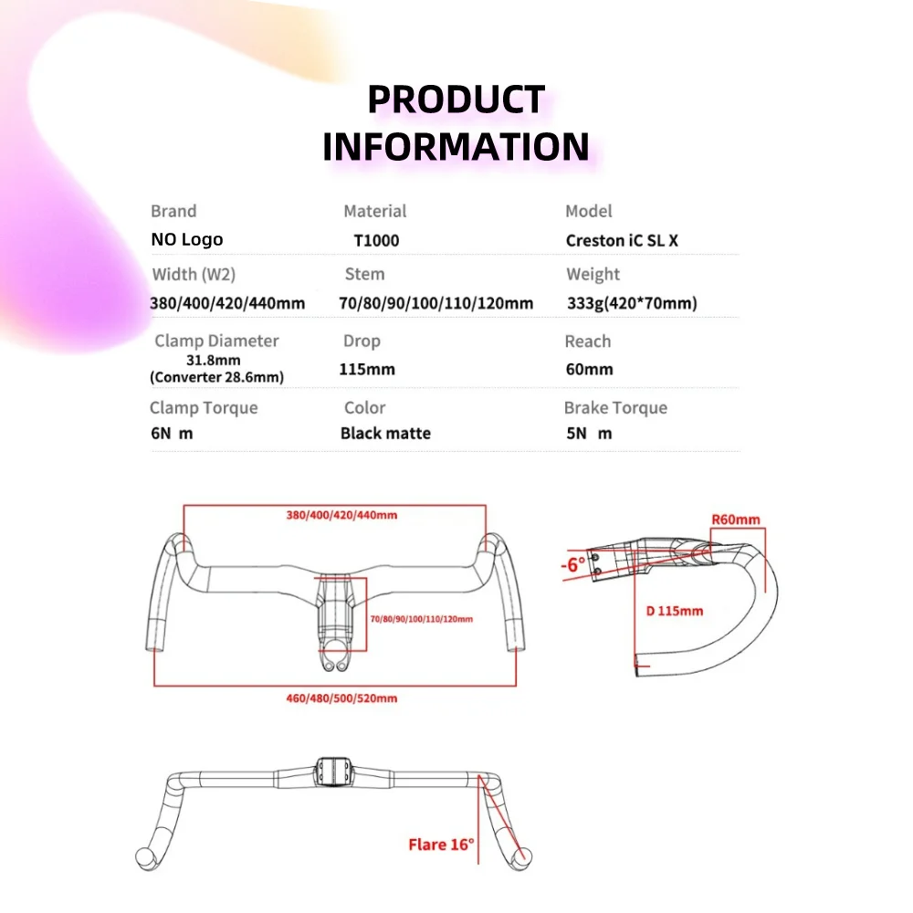 No Logo Full Internal Cable Routing Road Bicycle Handlebar T1000 Carbon Integrated Gravel Cockpit Di2 Gravel Handlebar