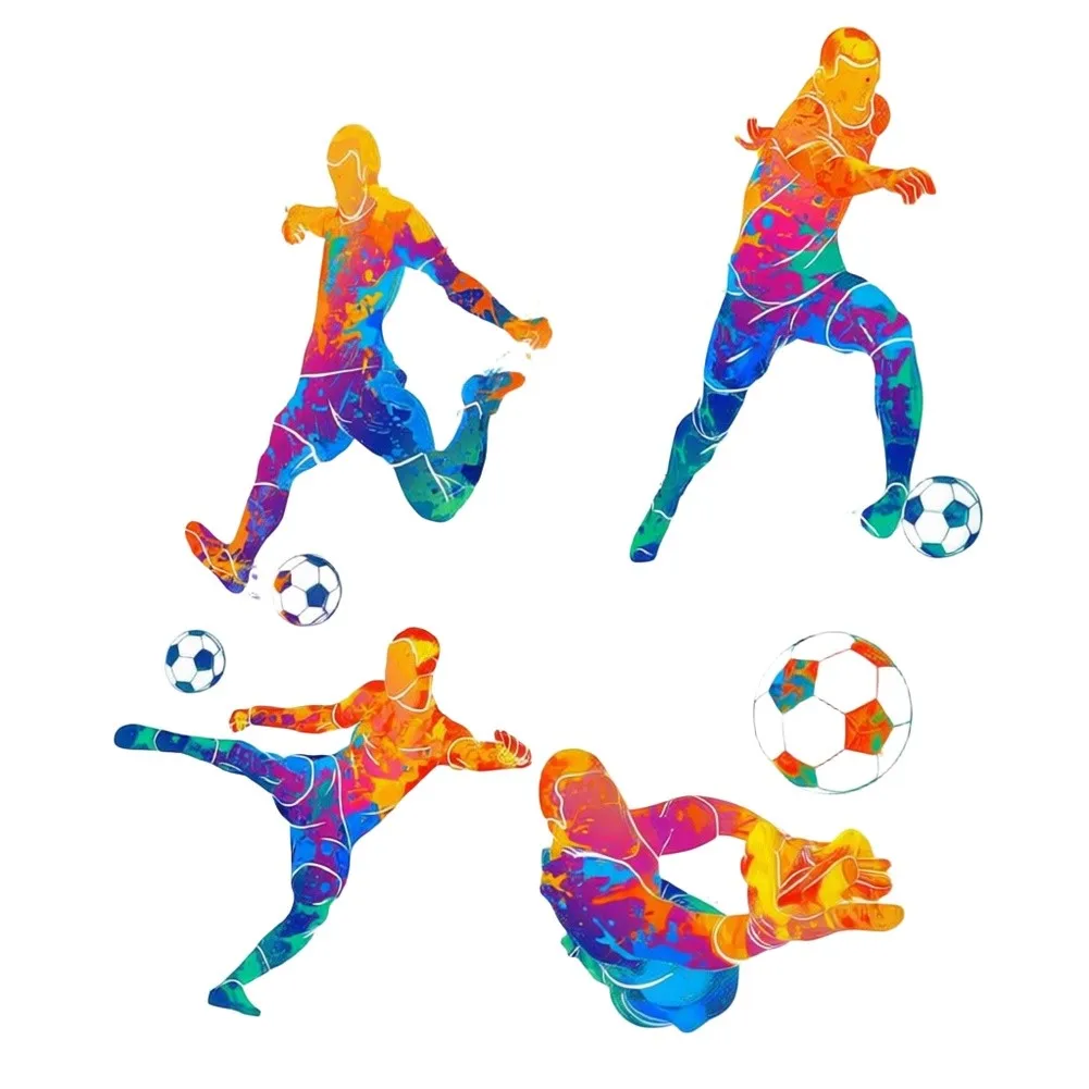 Large Soccer Player Wall Decals - Vinyl Stickers for Children's Room Dorm Study Nook Recreation Room and School Decoration
