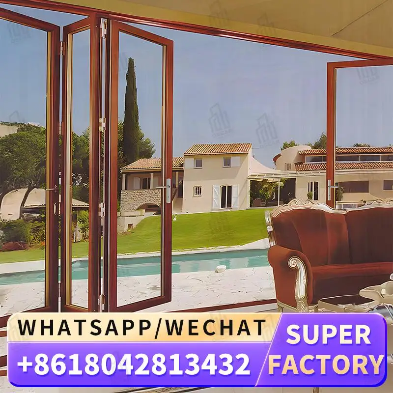 

Customizable Factory Made High Functioning Accordion Windows Foldable Door for Commercial Spaces in Europe