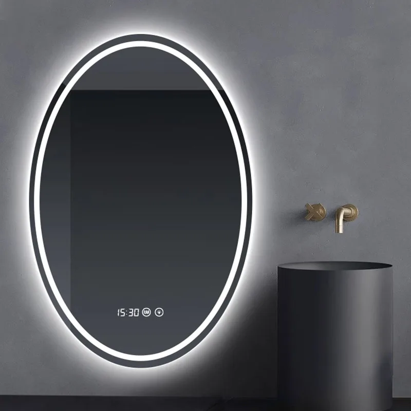 Nordic Led Lights Bathroom Mirror Shaving Modern Makeup Shower Bathroom Mirror Vanity Fogless Espejo Pared Home Accessories