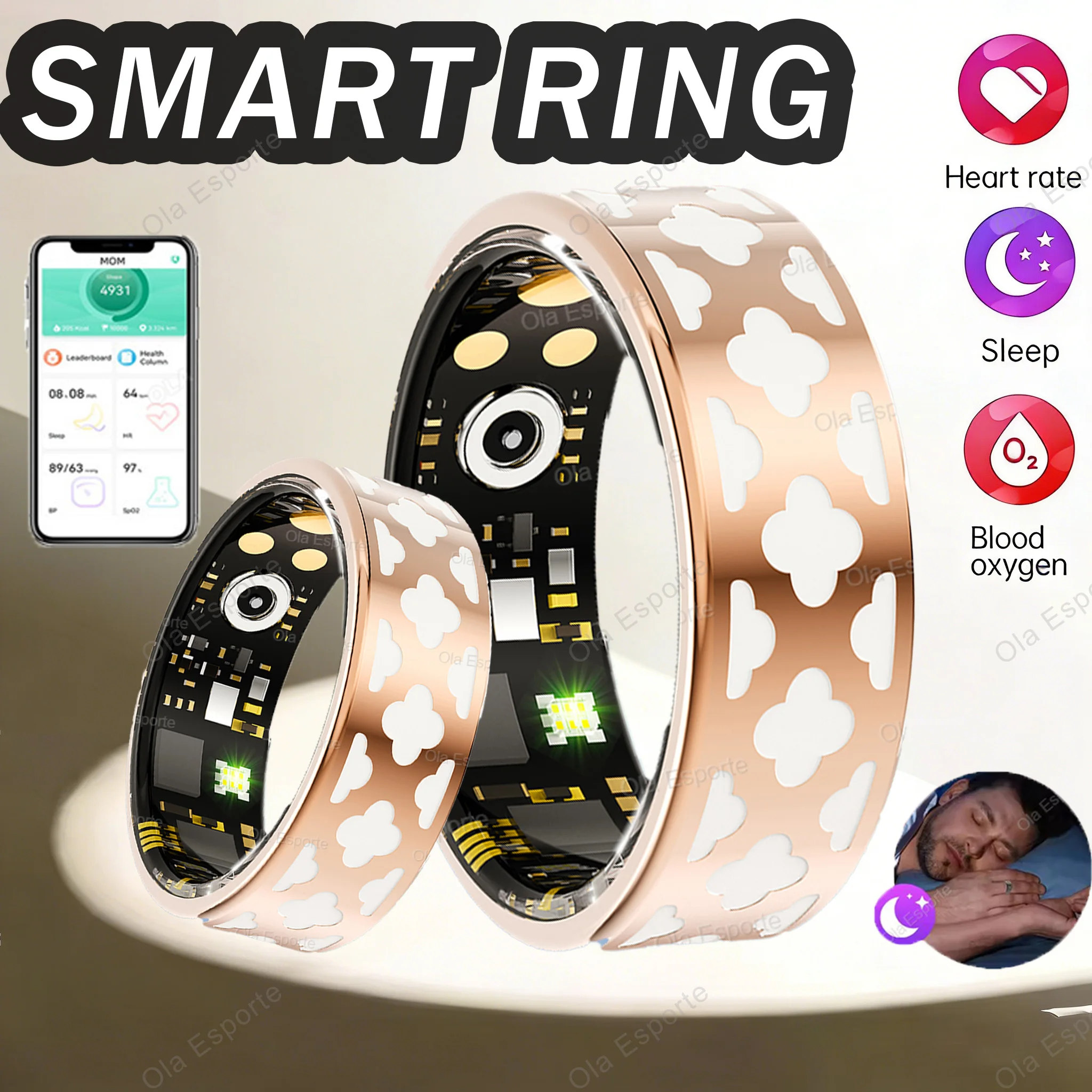 

Smart Ring 2026 New Women Heart Rate Sleep Blood Pressure Blood Oxygen Monitoring 10ATM WaterProof Multi-Sport Mode Smartring