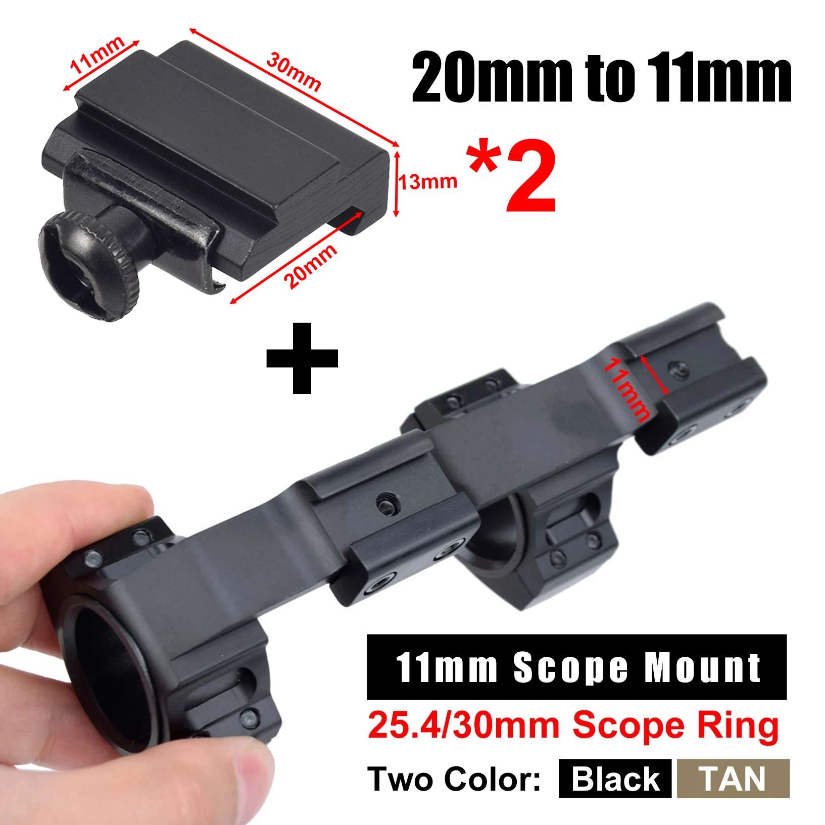 

20mm Dovetail to 11 mm with11mm 3/8″ Dovetail Rail Airgun Riflescope 25.4/30mm Rings Scope Mount Bubble Level AR15 Riflescope