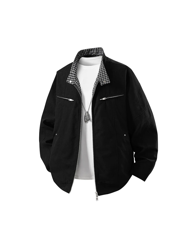 

Модная мужская куртка с воротником-стойкой, осень 2025, новинка, для активного отдыха, деловых поездок, из полиэстера, с длинными рукавами, стандартный крой