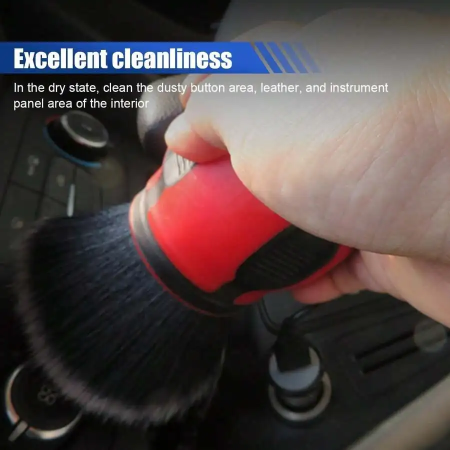 2PCS Car Detailing Brushes, Ultra Soft Bristles Dusting Brushes With Storage Rack, Curveball XL Synthetic Brushes, Covers Large