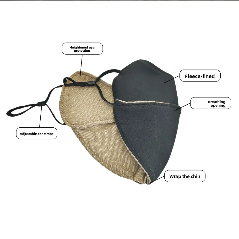 قناع دافئ مخملي جديد قابل للغسل ومضاد للغبار، قناع وجه جيني قابل للتنفس للخريف والشتاء #4