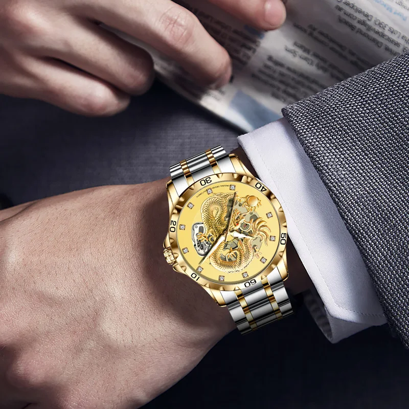 2024 orologio da uomo classico con movimento meccanico completamente automatico in acciaio inossidabile impermeabile luminoso Montre Homme + in scatola