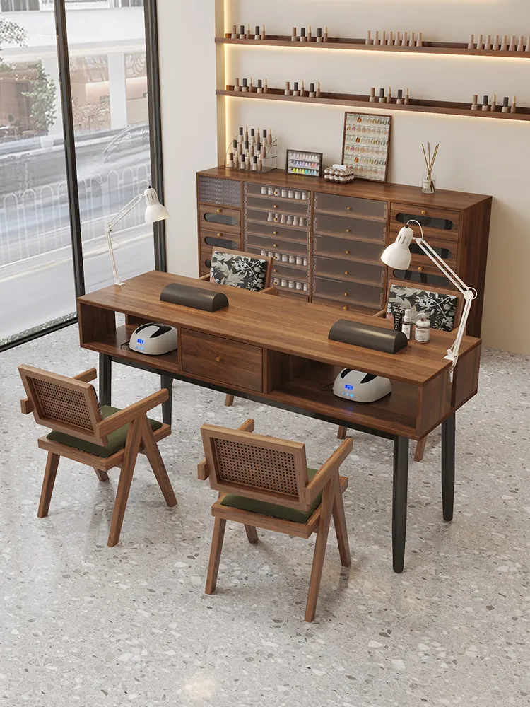 Double-seat Manicure Table Vacuum Modern Minimalist Station Setlightweight Single-person Workstation Specially Designed For