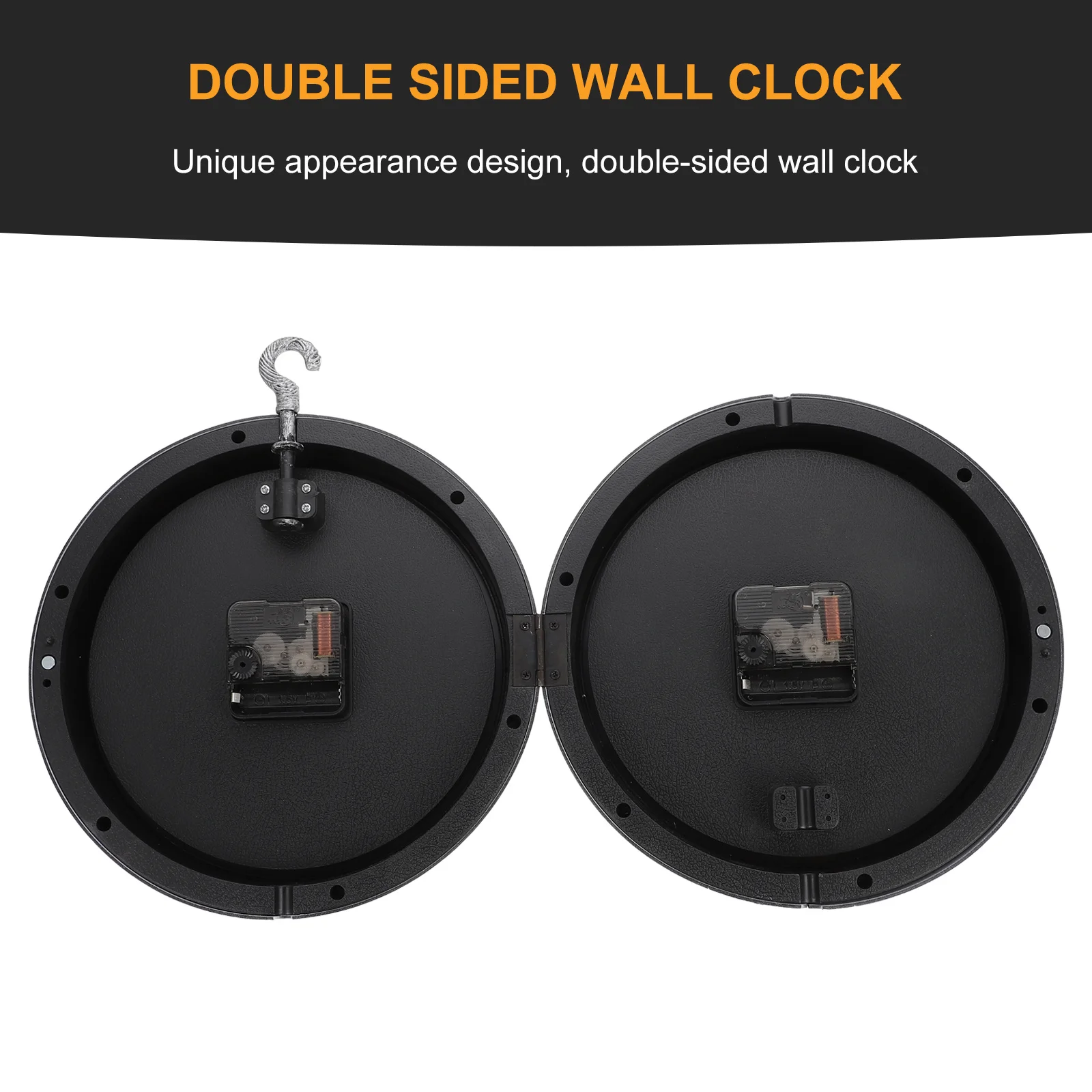 

Double Sided Wall Clock Retro Vintage Degree Rotation Home Office Kitchen Bedroom Decorative Double Sided Hanging
