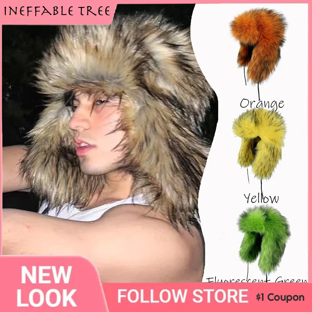 Flauschige beliebte russische weibliche runde Ohrenklappenkappe Kunstpelz Winter warme Hüte für Frauen Faux Fuchs Waschbär Pelzmützen Bomber Gorro