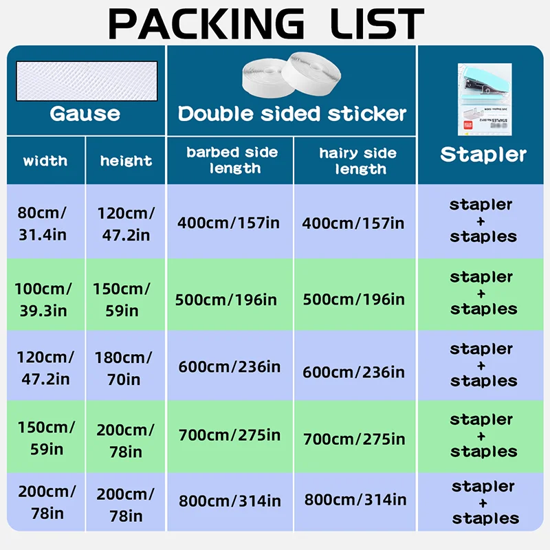 1 set of DIY self-adhesive screens, summer anti-mosquito screens, can be cut to size according to the size of the window, equipp