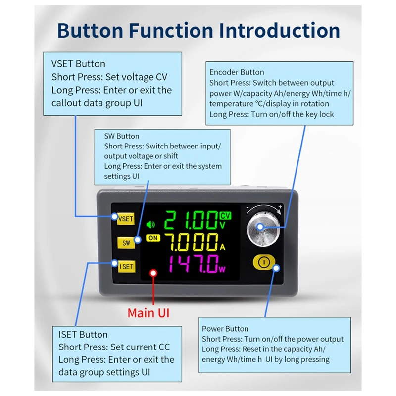 WIFI SK150 CNC Step-Up/Step-Down DC Adjustable Voltage Regulated Power Supply Solar Charging Module 7A/150W WFPOW Module