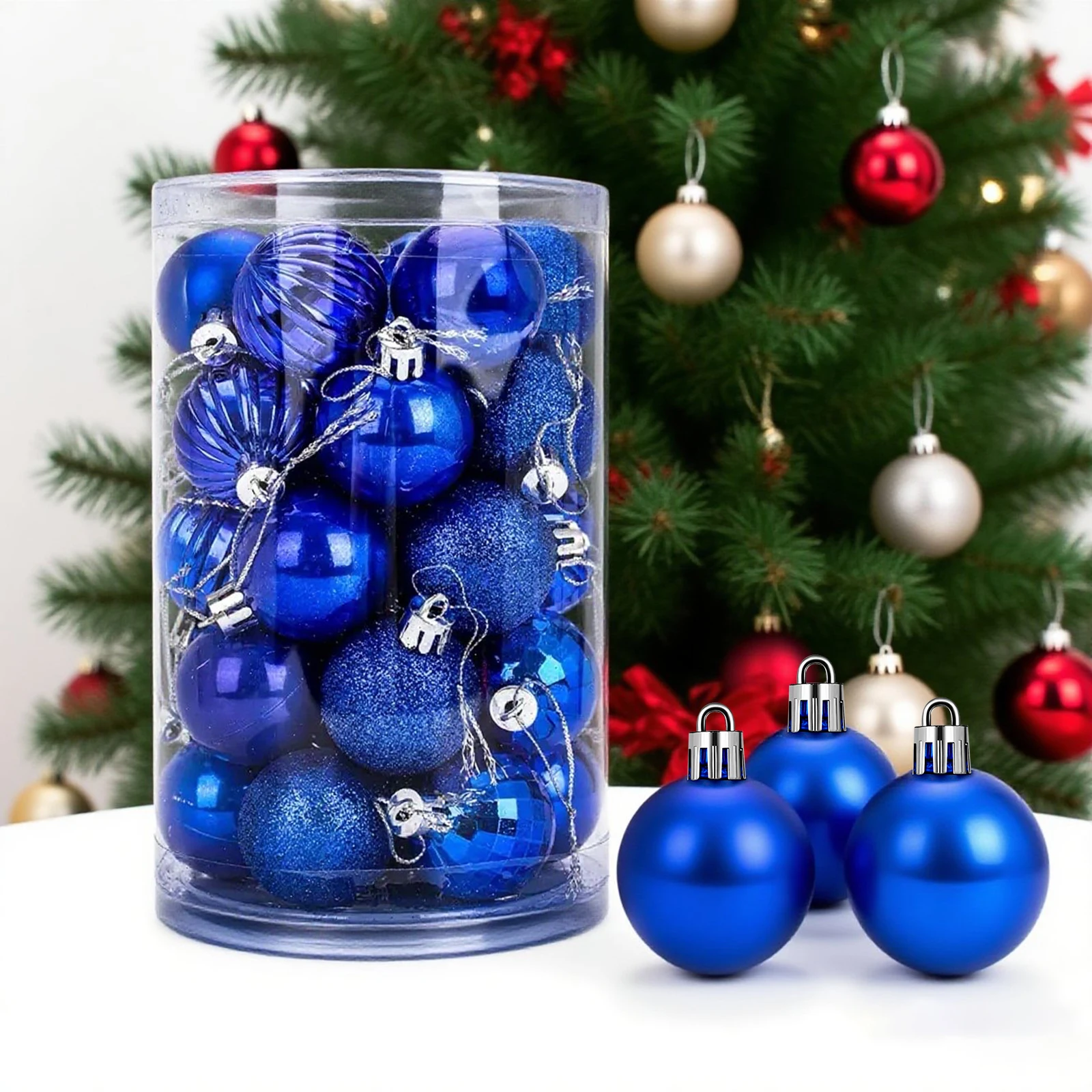 34-Piece Christmas Ball Decor Set 4 cm / 1.57 Inches Shatter-Resistant and Durable Christmas Tree Ornaments Christmas Decoration
