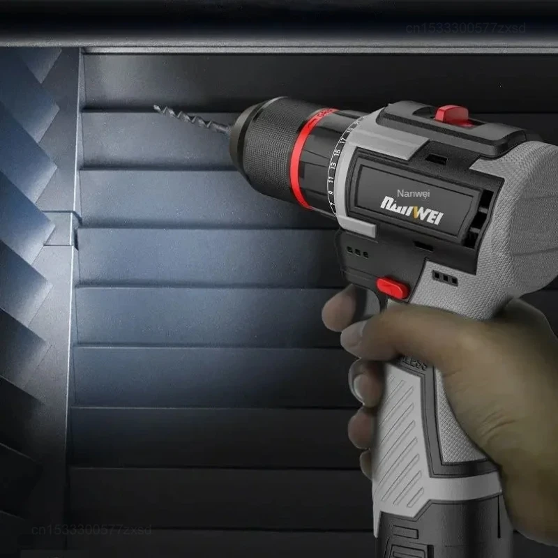 Nanwei Brushless Lithium Electric Drill 16.8V Rechargeble Electric Drill USB Rechargeable Cordless Screwdriver Tools Set