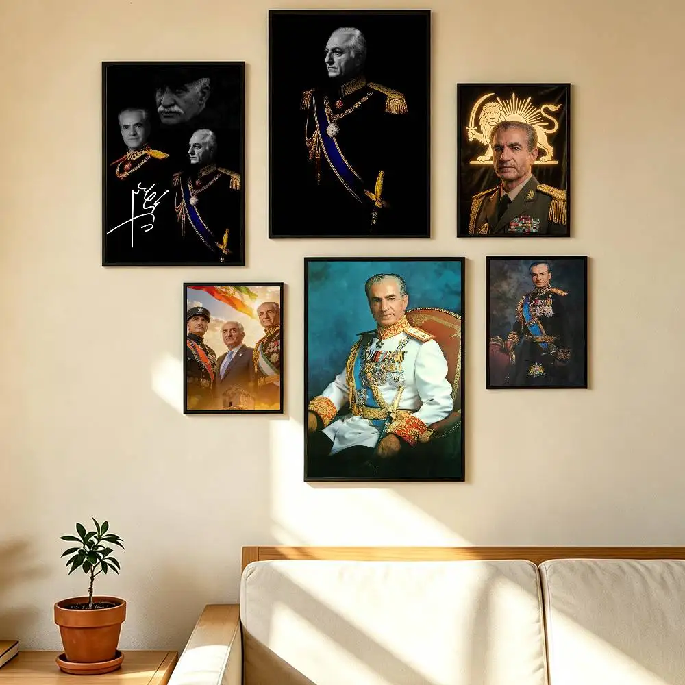 King Mohammad Reza Shah Pahlavi Iran  Poster High Quality Dorm Living Room Aesthetic Wall Decoration Painting Stickers Gift