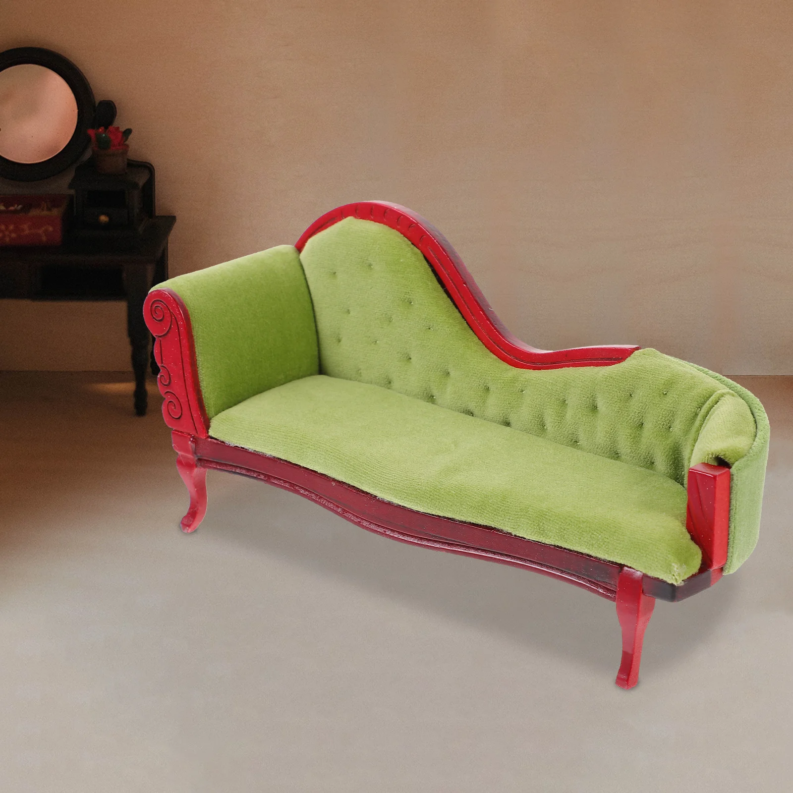 Dollhouse Sofa Mini Figurine Tiny Furniture Decorative Accessories Miniature Model Small Photo Prop