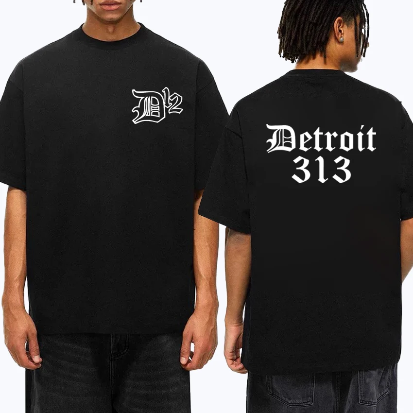 

D12 Band Rapper Eminem Graphic Tee shirt Double Sided Printed 100% Cotton Men Women short sleeve t-shirts Unisex Oversized Tops