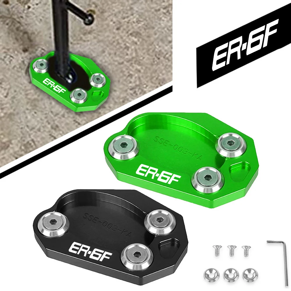 

ER 6F Motorcycle CNC Kickstand Foot Pad Side Stand Enlarger Sled Sidestand For Kawasaki ER6F ER-6F 2012 2013 2014 2015 2016 2017