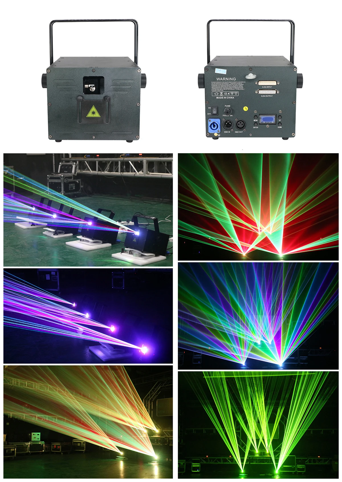 F8 Series lampu Laser konser Dj warna penuh, proyektor animasi, lampu Laser konser, warna penuh, Dmx512 Rgb, pesta luar ruangan, 3W, seri F8