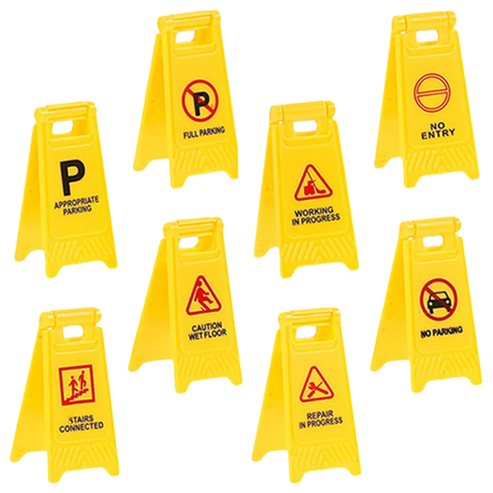 

Children's Transportation Toys Warning Sign Miniature Road Signs Street Traffic For Kids Barricade Models Simulation