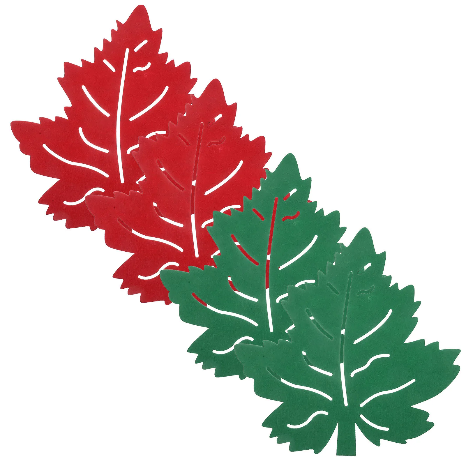 

4pcs Easter Placemats Leaf Shape Coaster Set Non-Skid Heat-Insulated Table Mat For Kitchen Coffee Cup Drink Protection Reusable