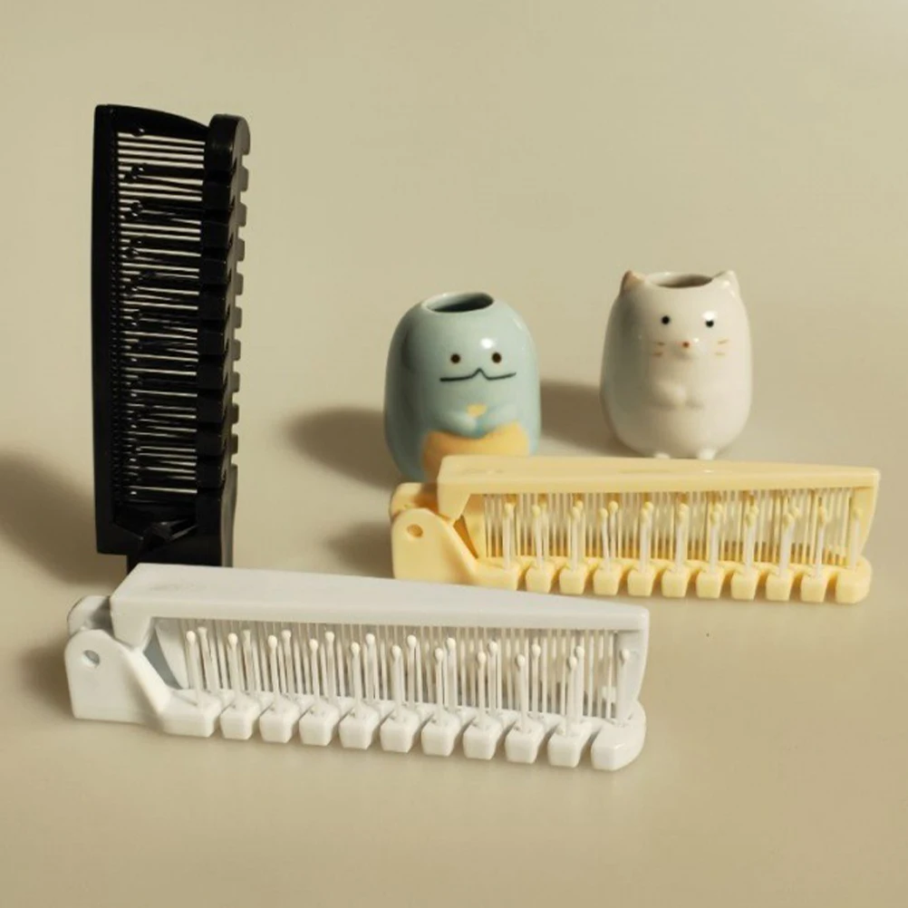 

3pcs Anti-static Comb Kids Travel Folding Brush Detangle Plastic Small Portable Hair Care Styling Pocket Brush