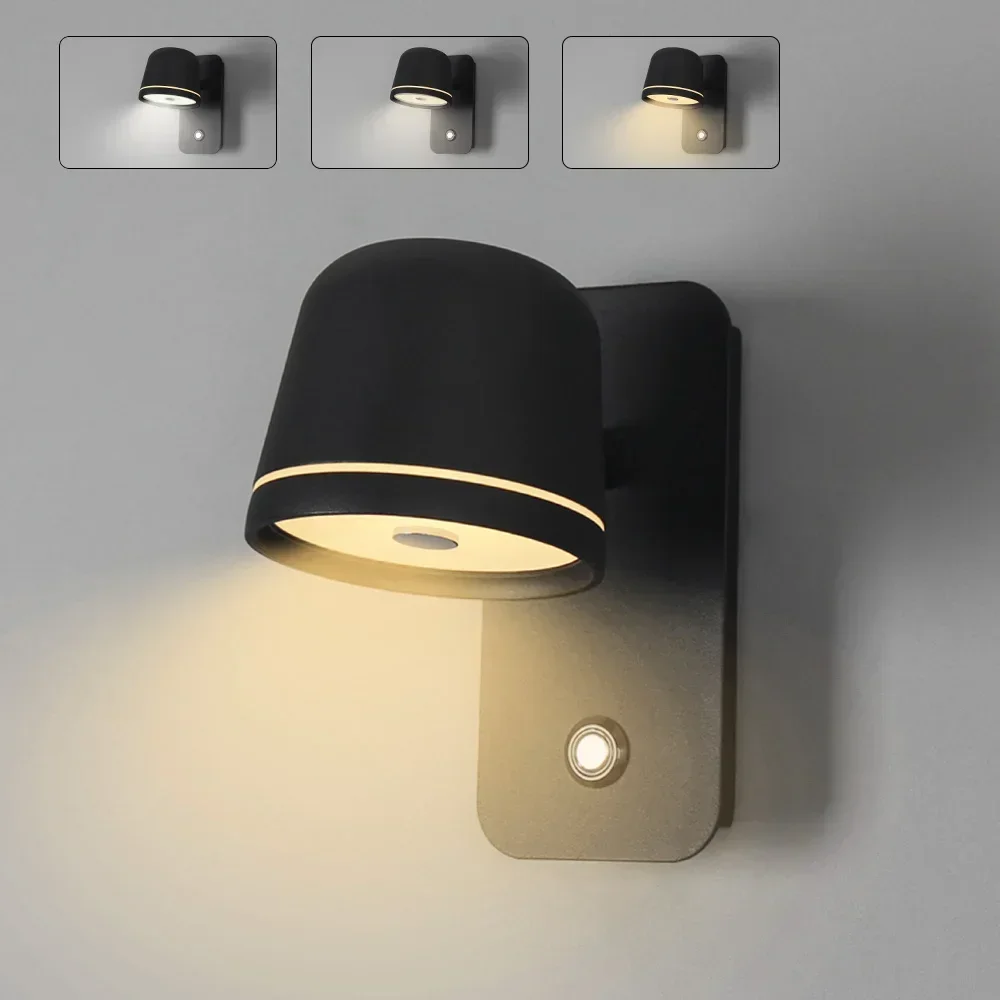 

LED Wall Lamp with Touch Dimmer and Adjustable 3-CCT and Brightness for Modern Bedroom Decoration