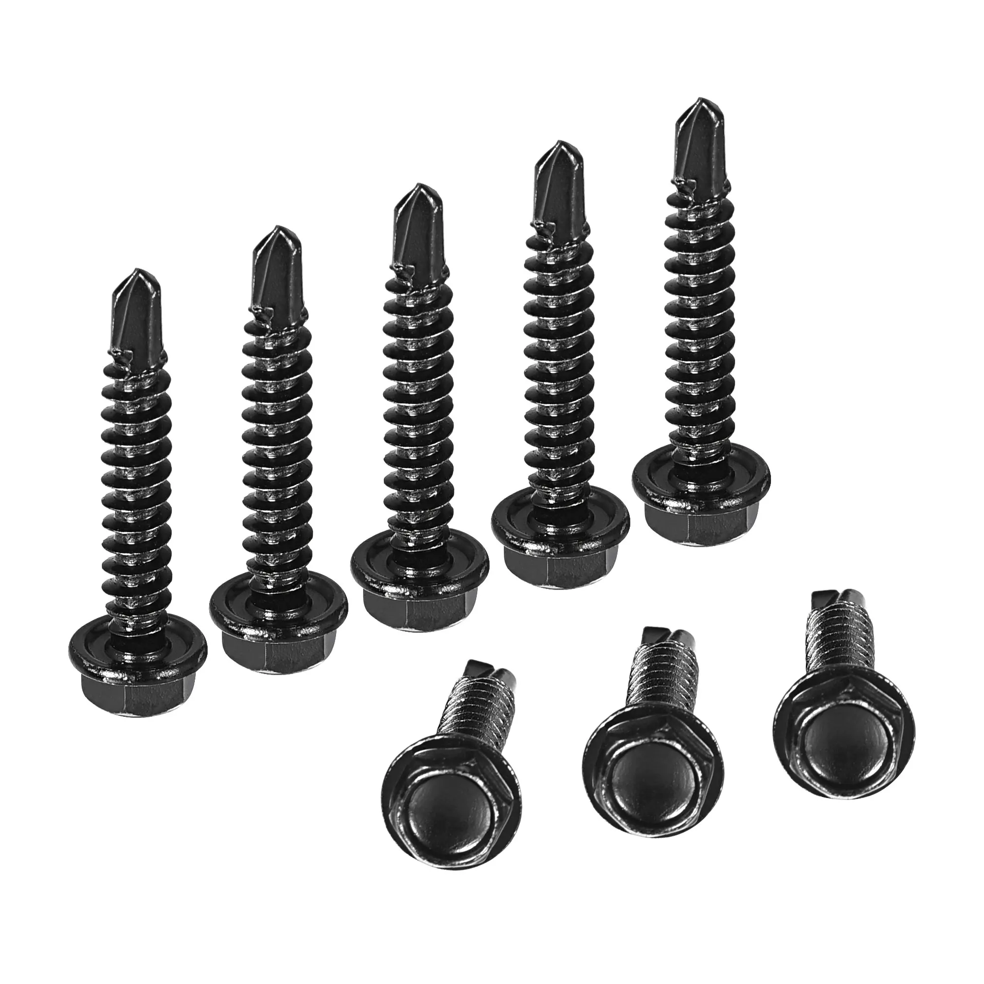 

Uxcell 100 Pcs Hex Washer Self Drilling Screws, #8 x 1" 410 Stainless Steel for Manufacturing